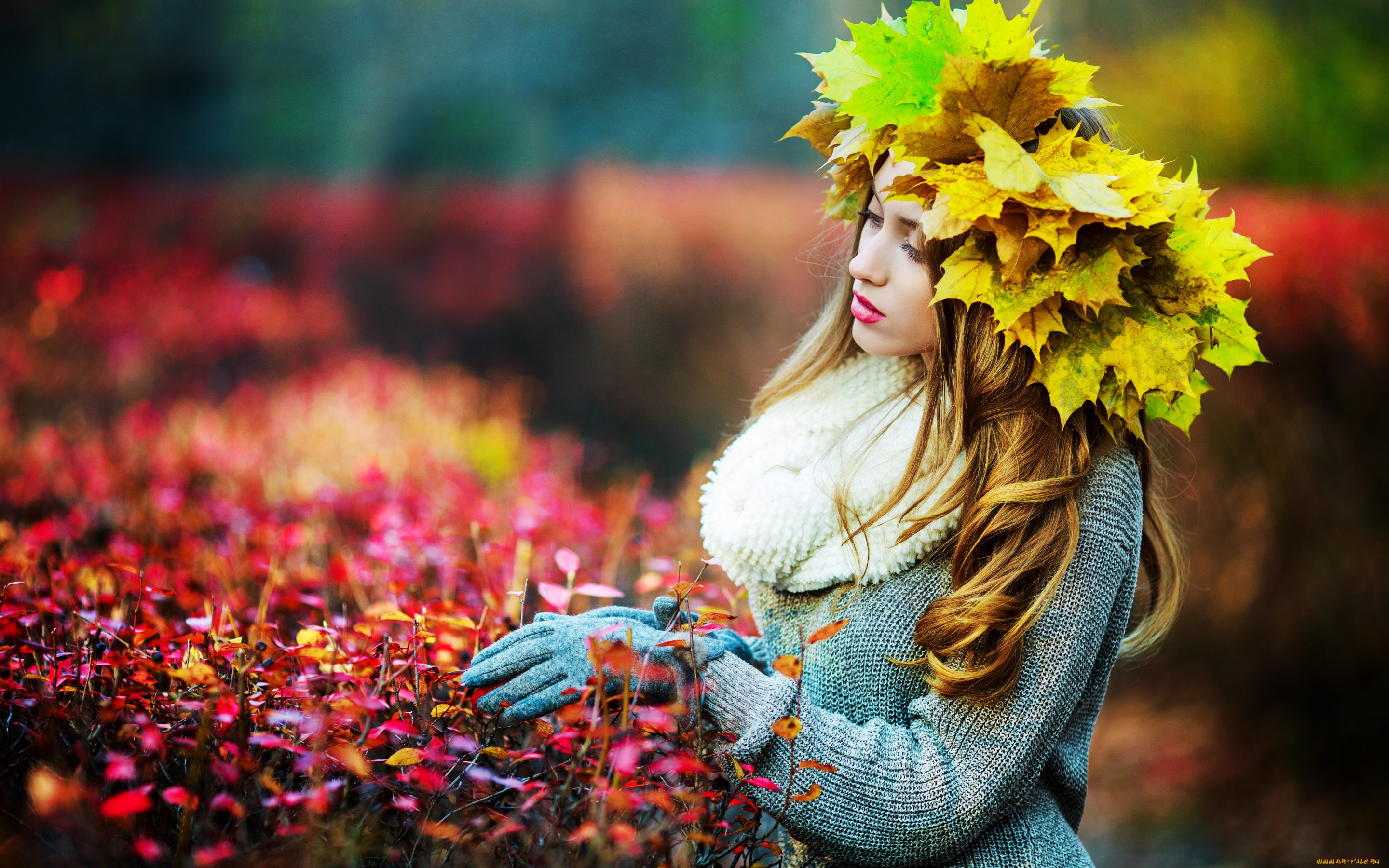 , -unsort , , , girl, , maple, , , , woman, leaves, autumn, fall
